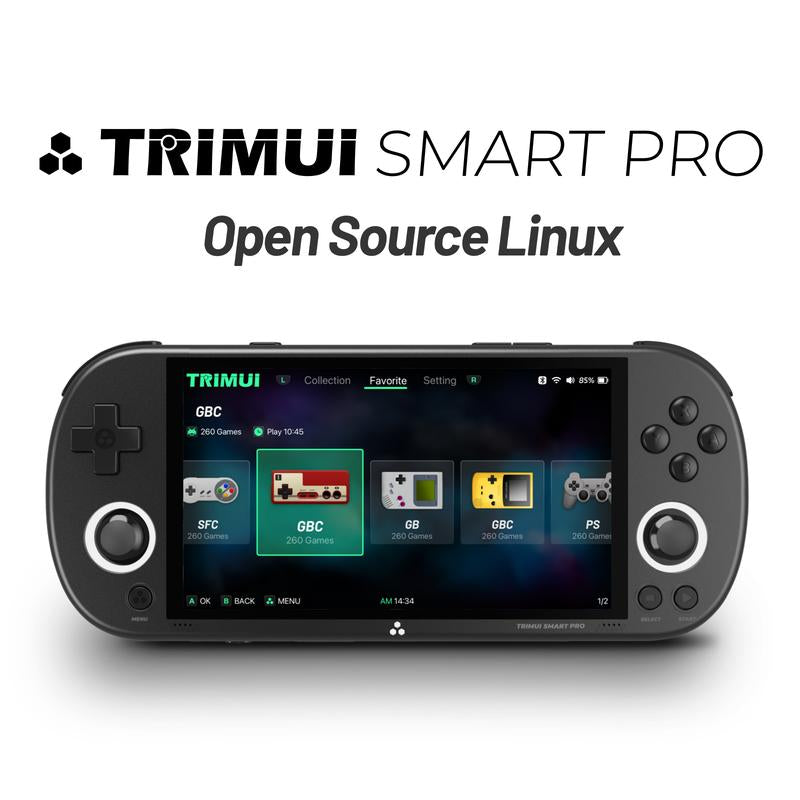 TRIMUI Smart Pro Handheld Game Console, Rechargeable 4.96 Inch IPS Screen Game Console, A133P Processor Game Console with 1280*720 Resolution, Gaming Console, Handheld Gaming Console Game Stick