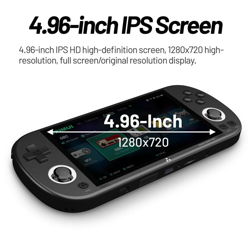 TRIMUI Smart Pro Handheld Game Console, Rechargeable 4.96 Inch IPS Screen Game Console, A133P Processor Game Console with 1280*720 Resolution, Gaming Console, Handheld Gaming Console Game Stick