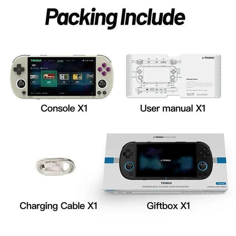TRIMUI Smart Pro Handheld Game Console, Rechargeable 4.96 Inch IPS Screen Game Console, A133P Processor Game Console with 1280*720 Resolution, Gaming Console, Handheld Gaming Console Game Stick