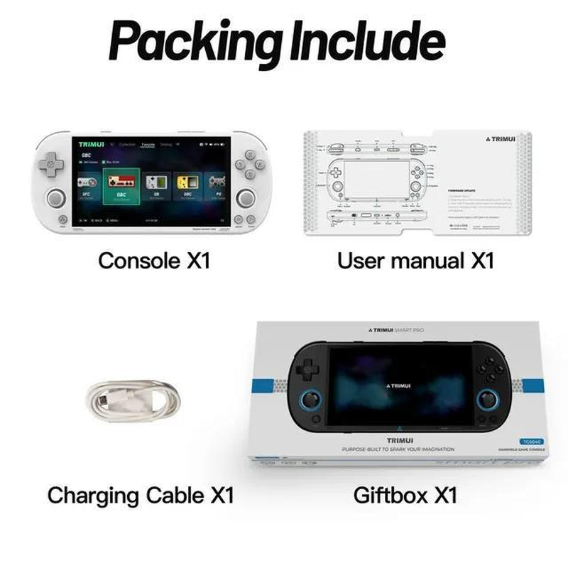 TRIMUI Smart Pro Handheld Game Console, Rechargeable 4.96 Inch IPS Screen Game Console, A133P Processor Game Console with 1280*720 Resolution, Gaming Console, Handheld Gaming Console Game Stick