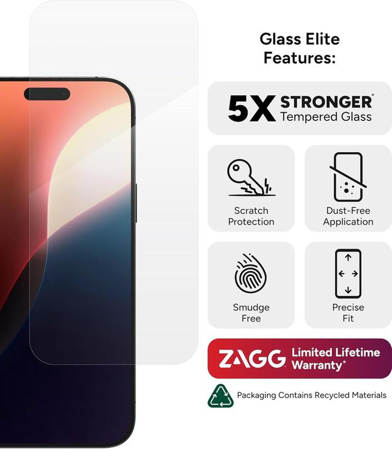 ZAGG Glass Screen Protectors for Apple Iphone Series - Strongest Protection, EZ Install, Scratch Resistant, Smooth, Crystal Clear, and Full Coverage.