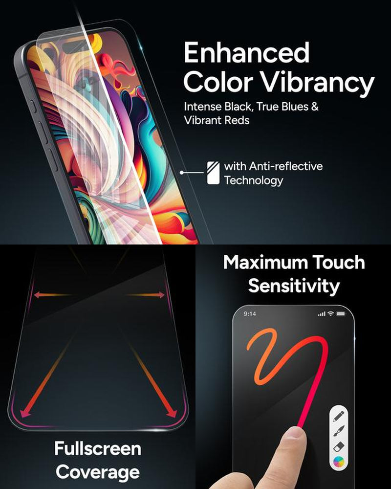 ZAGG Glass Screen Protectors for Apple Iphone Series - Strongest Protection, EZ Install, Scratch Resistant, Smooth, Crystal Clear, and Full Coverage.