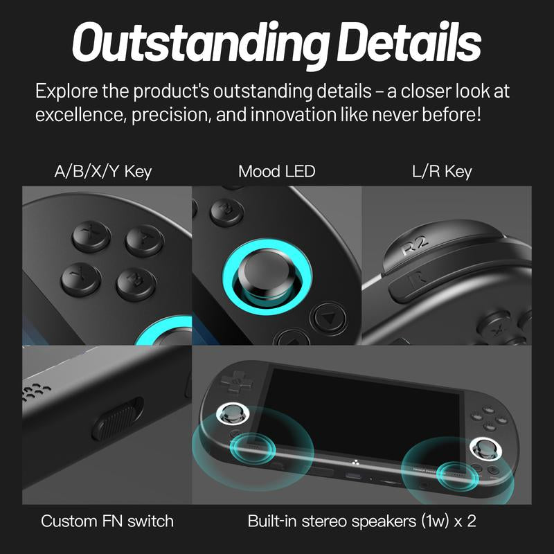 TRIMUI Smart Pro Handheld Game Console, Rechargeable 4.96 Inch IPS Screen Game Console, A133P Processor Game Console with 1280*720 Resolution, Gaming Console, Handheld Gaming Console Game Stick